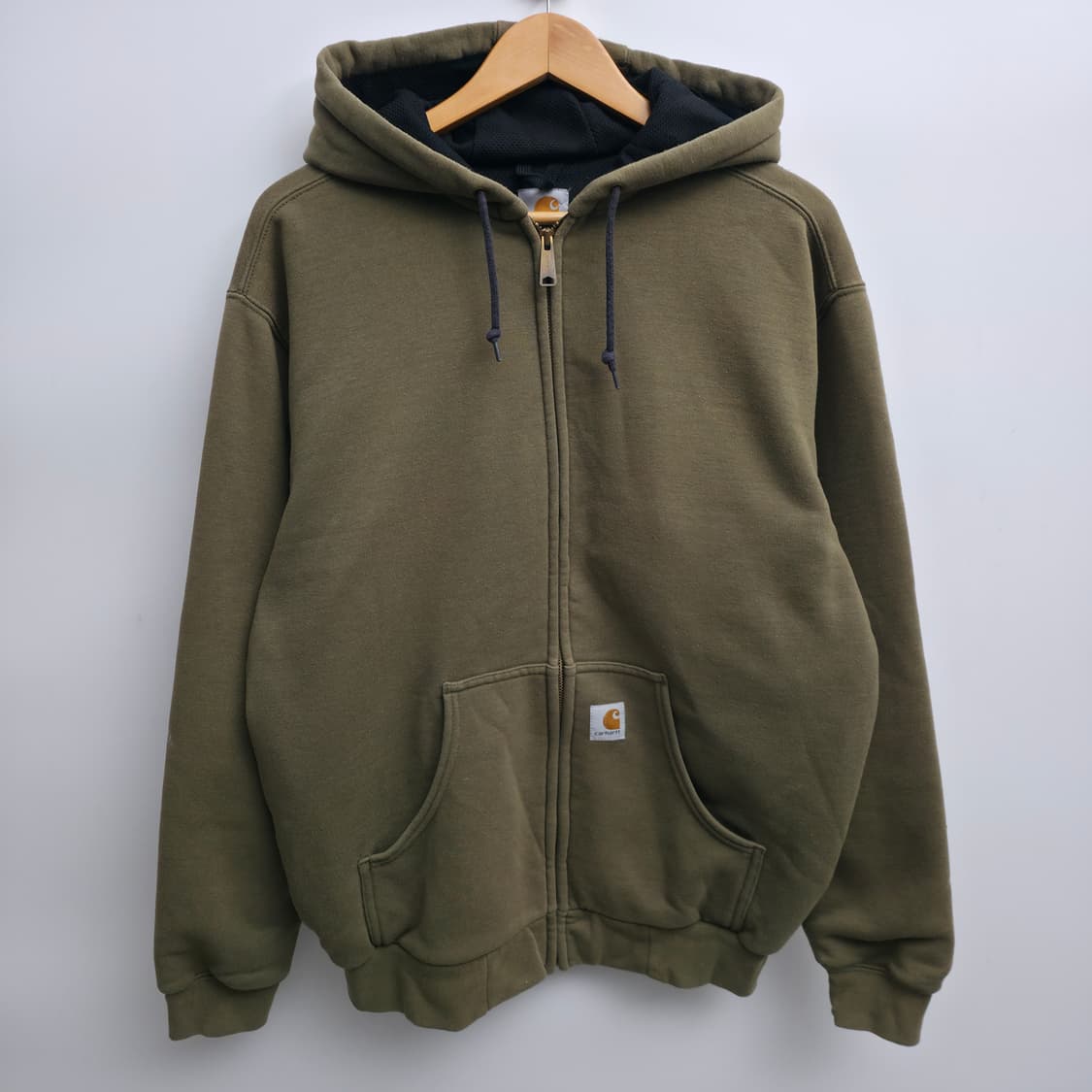 [L] 90's 칼하트 써멀 후드 집업 올리브 그린 상품이미지1