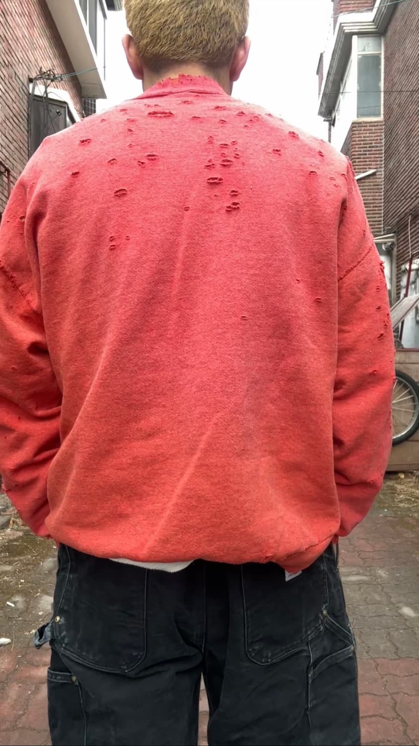 90s jerzees 디스트레스드, 페이딩 스웻셔츠 상품이미지10