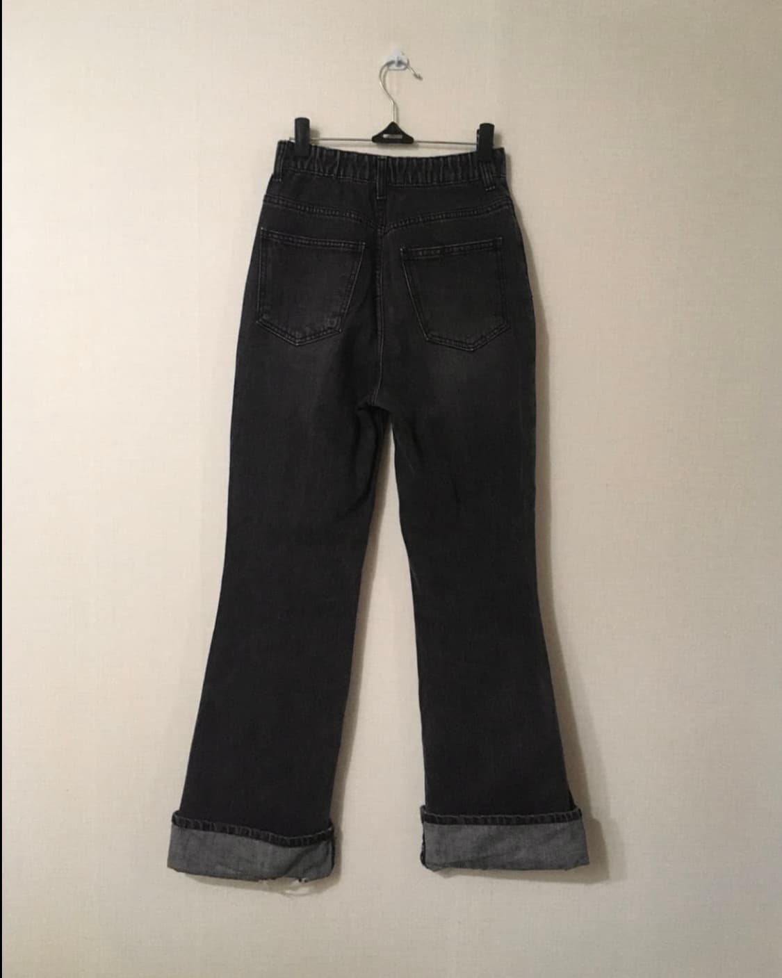 roll up black denim boots cut pants 상품이미지4