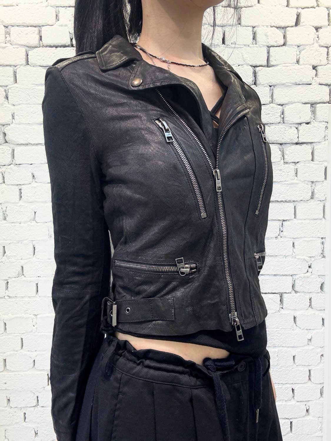 Slim Fit Genuine Leather Rider Jacket 상품이미지2