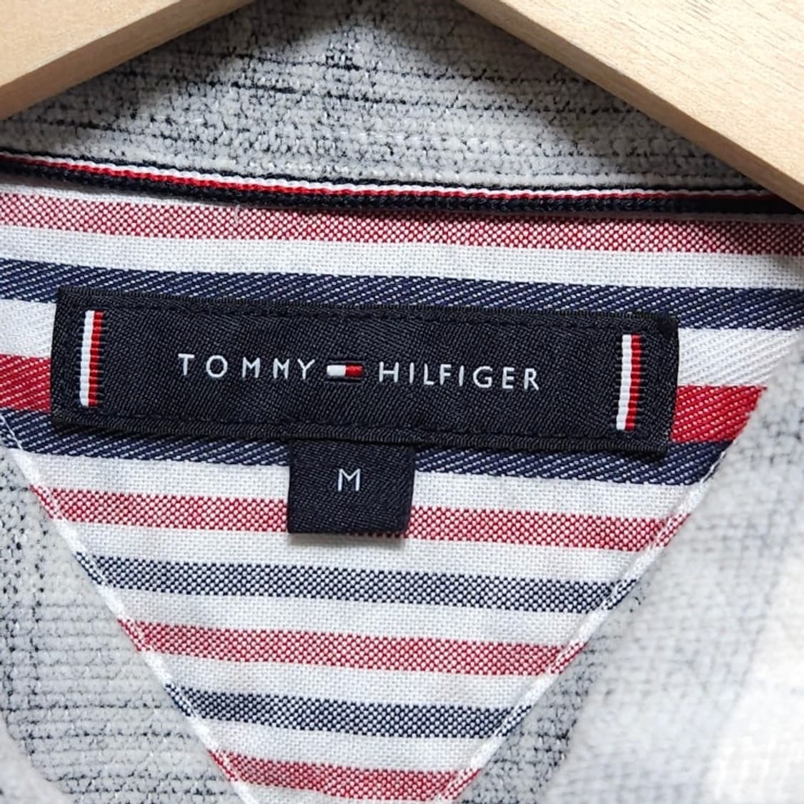 95~100 Tommy 타미힐피거 체크 셔츠 그레이 상품이미지6