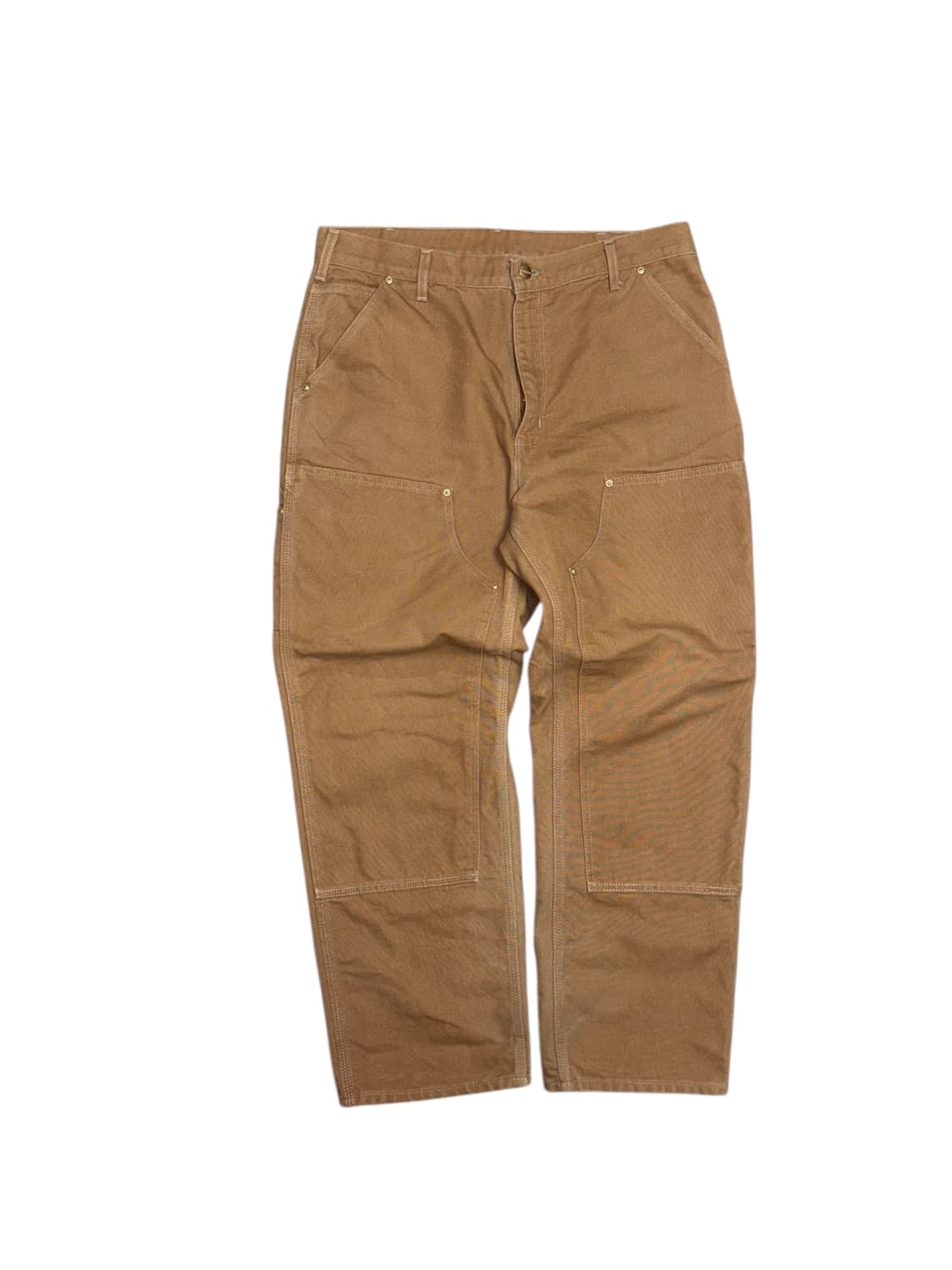 칼하트 b01 빈티지 더블니 카펜터 브라운 워크팬츠 made in usa 상품이미지3