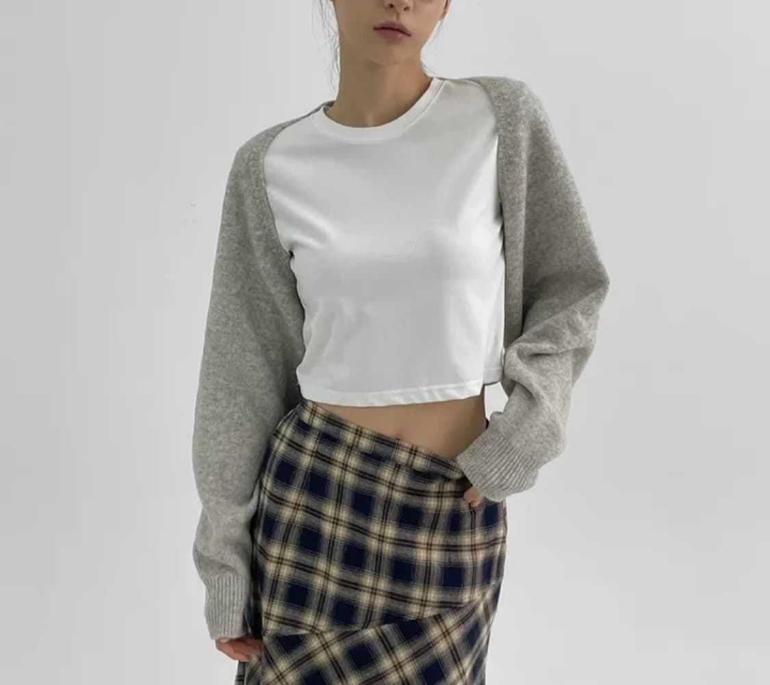 미착용) 블랙업 볼레로 가디건 상품이미지1