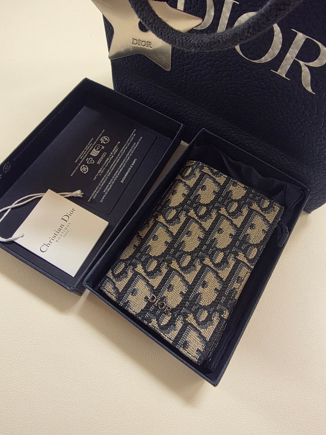 [ 풀구성 ] 디올 오블리크 자카드 오거나이저 카드홀더 2단 카드 지갑 상품이미지1