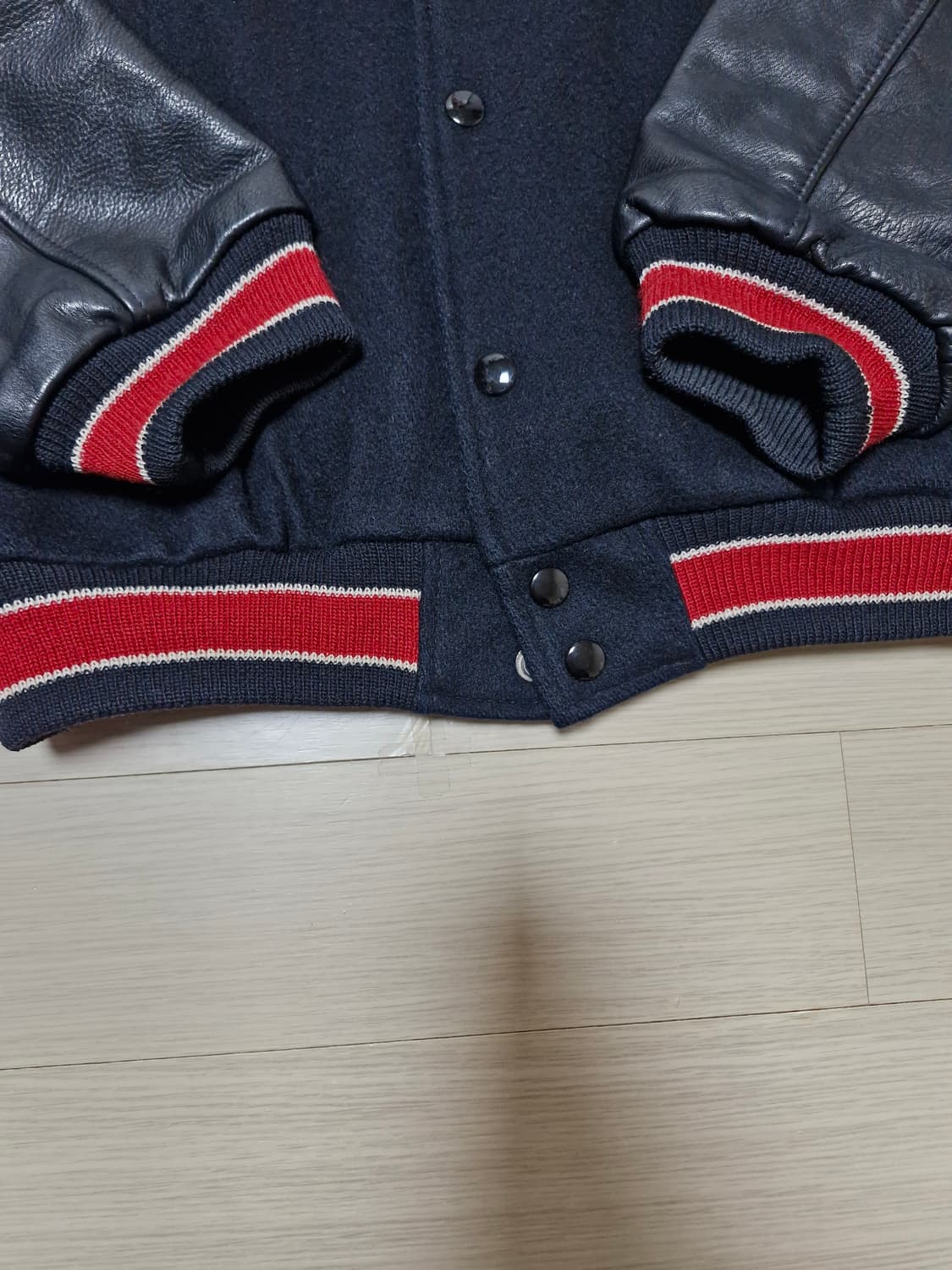 [L] 90s golden bear 골든베어 레더 바시티 자켓 미국제조 상품이미지4