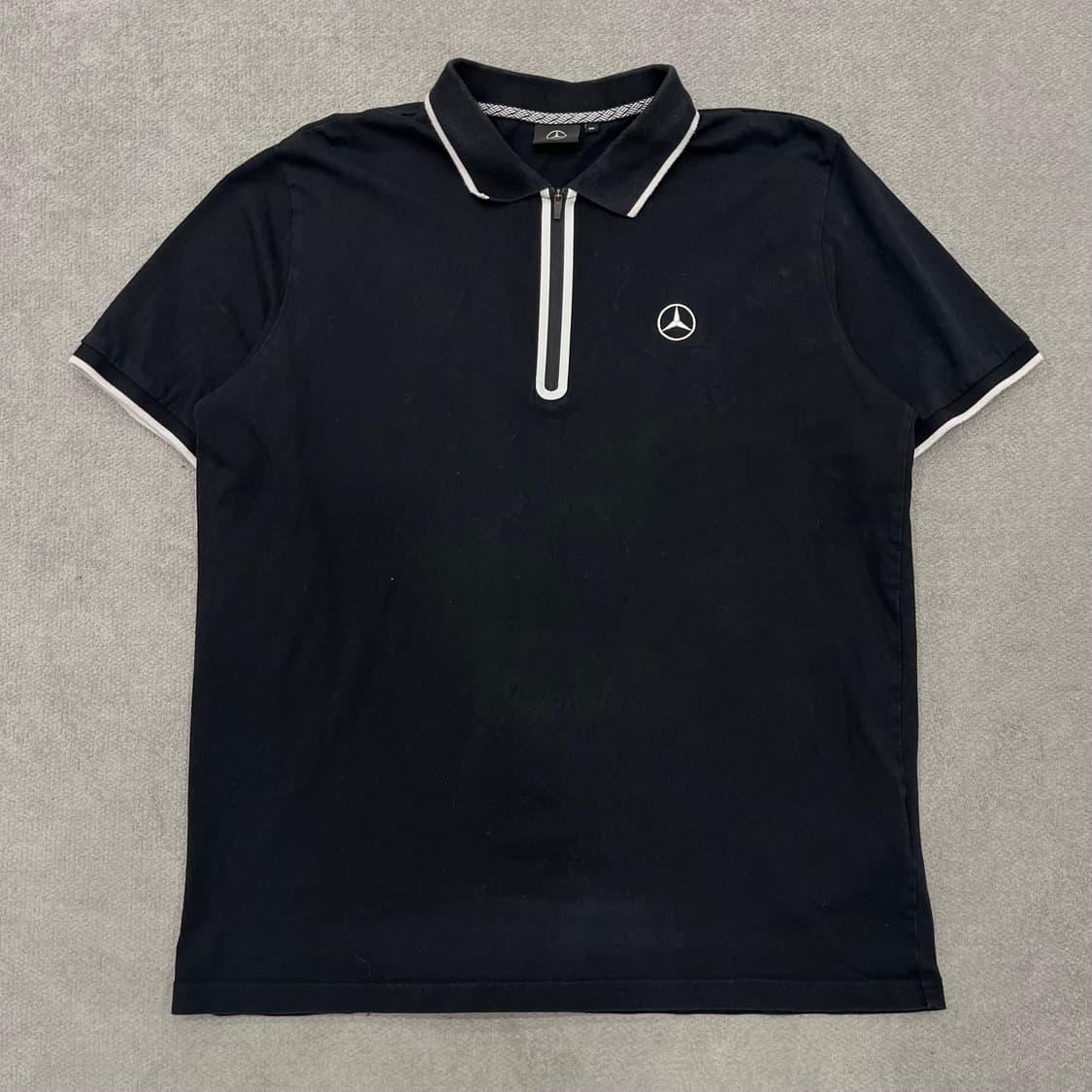 XL 벤츠 집업 반팔 카라 티셔츠 상품이미지1