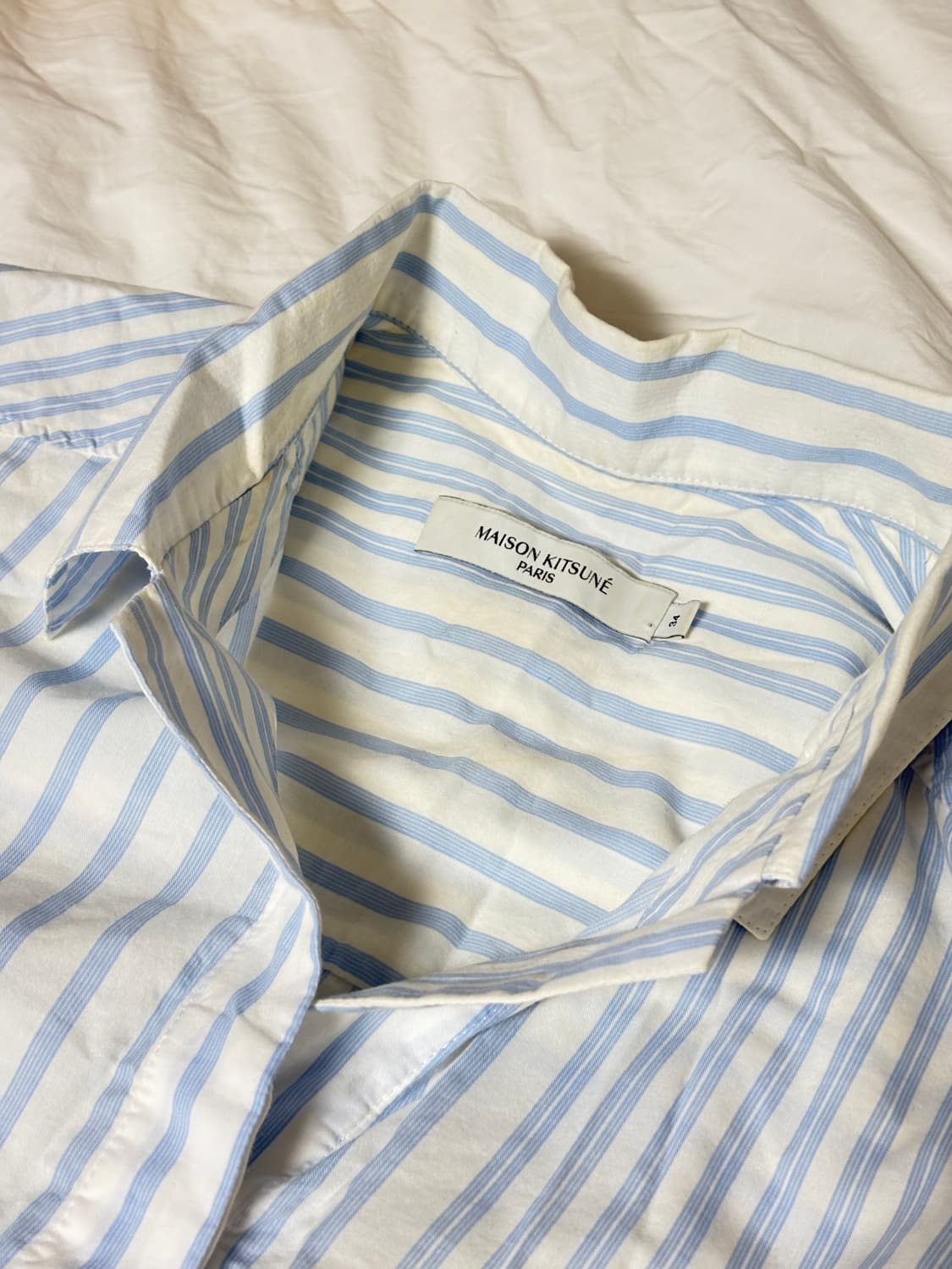 메종키츠네 크롭 스트라이프 셔츠 34 상품이미지1