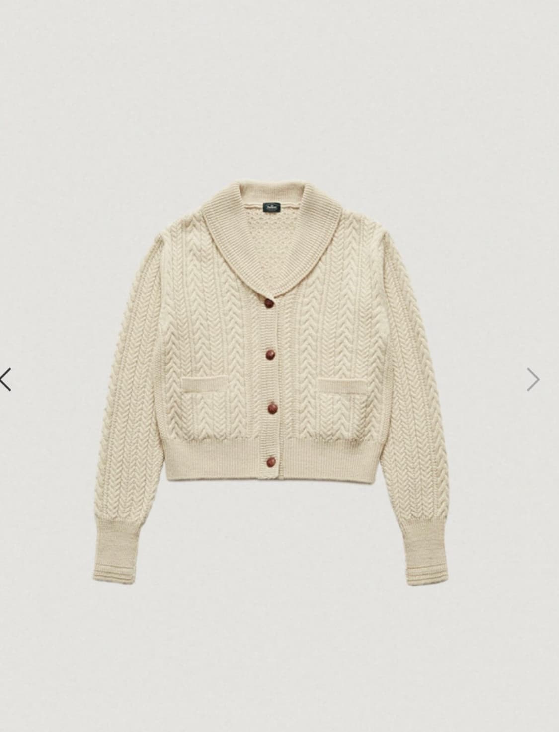 더바넷 shawl collar cable knit cardigan 상품이미지1