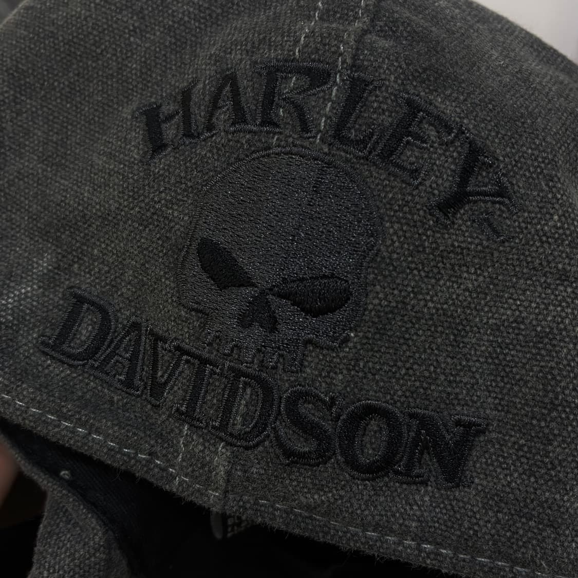 Harley davidson  할리 데이비슨 스컬 엠브로이드 헌팅캡 상품이미지4