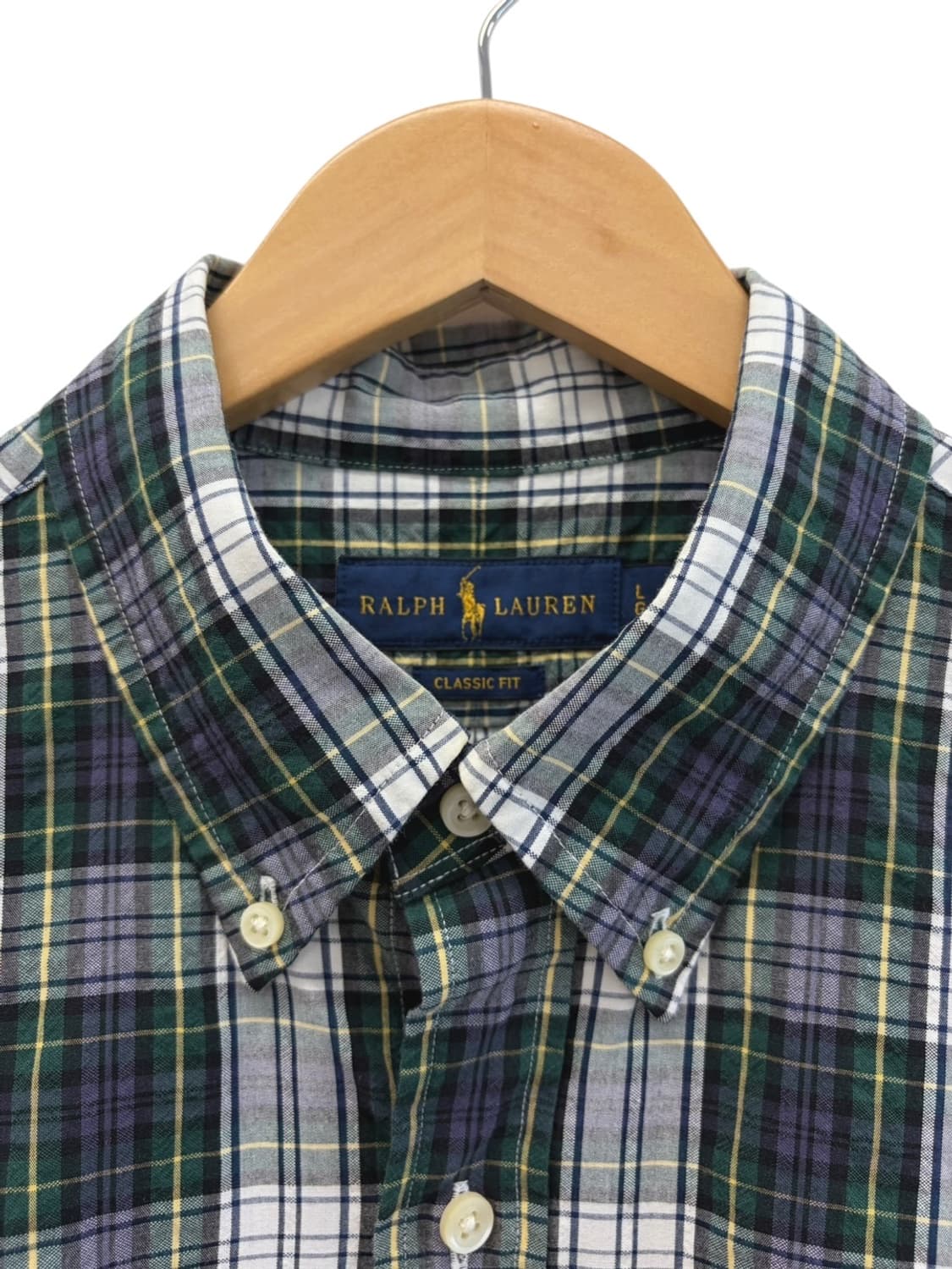 폴로 반팔 체크 셔츠 (L) 상품이미지3