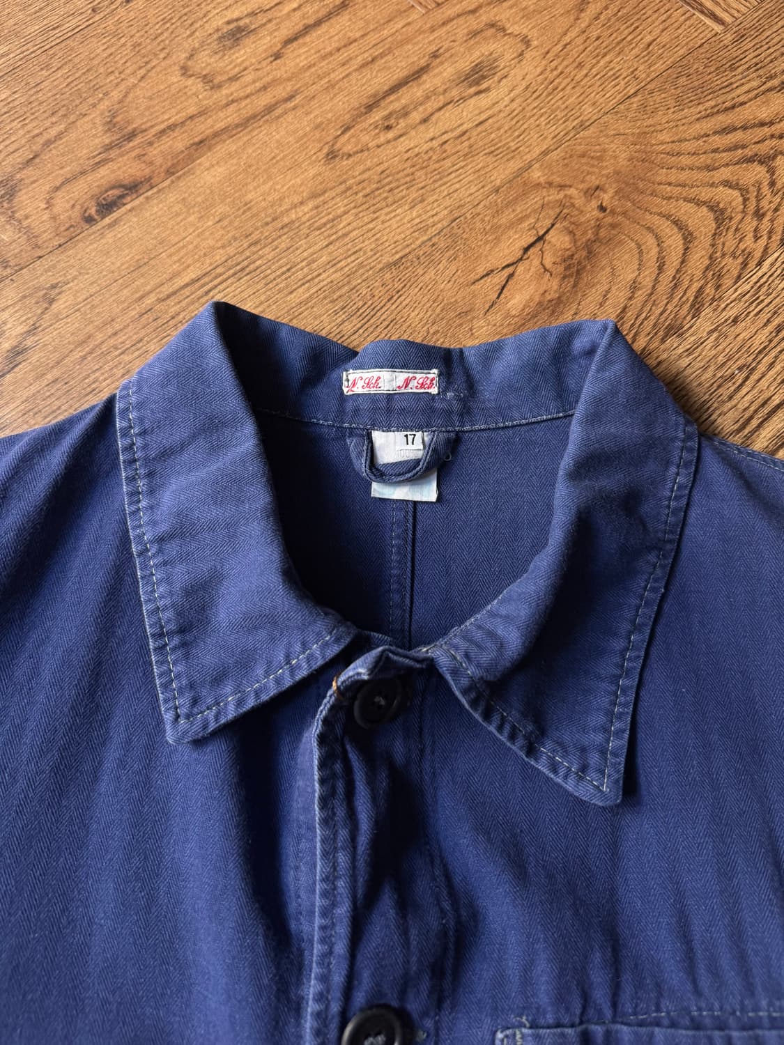 [M]80's 빈티지 워싱 헤링본 트윌 프렌치 워크자켓 상품이미지2