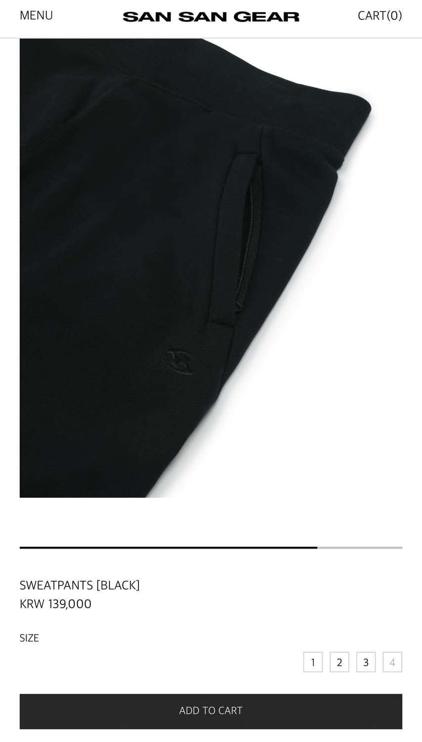 산산기어 SWEATPANTS [BLACK] 2사이즈 상품이미지2