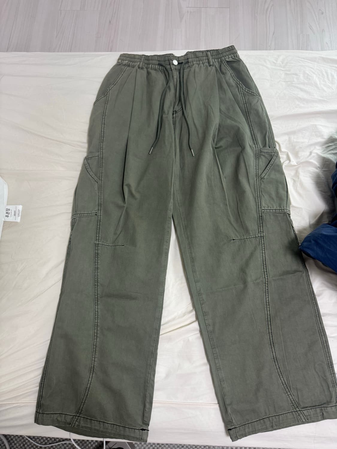 [L]엑스톤즈 카시아 더블 포켓 워싱 코튼 팬츠 (KHAKI) 상품이미지4