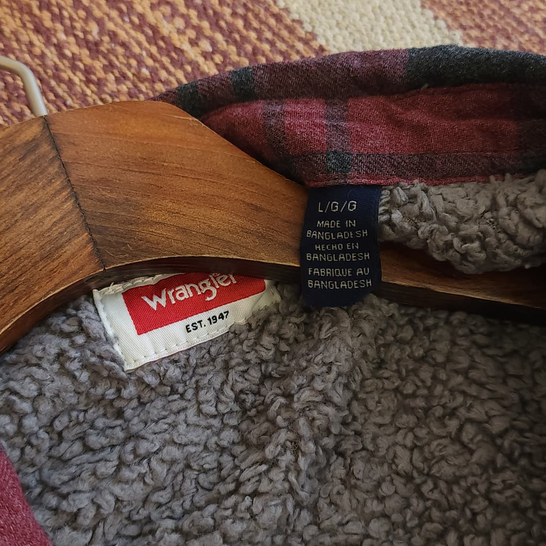 00s 랭글러 웨스턴 셔츠 쉐르파 양털 자켓 플란넬 셔츠 빈티지 레드 L 상품이미지10