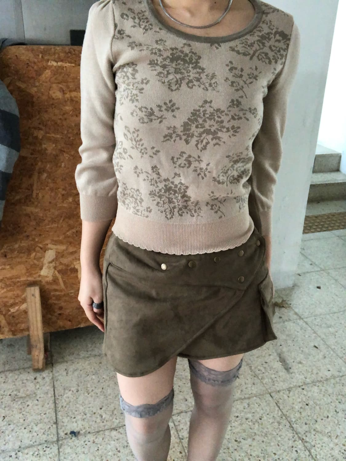 7부 knit top 상품이미지1