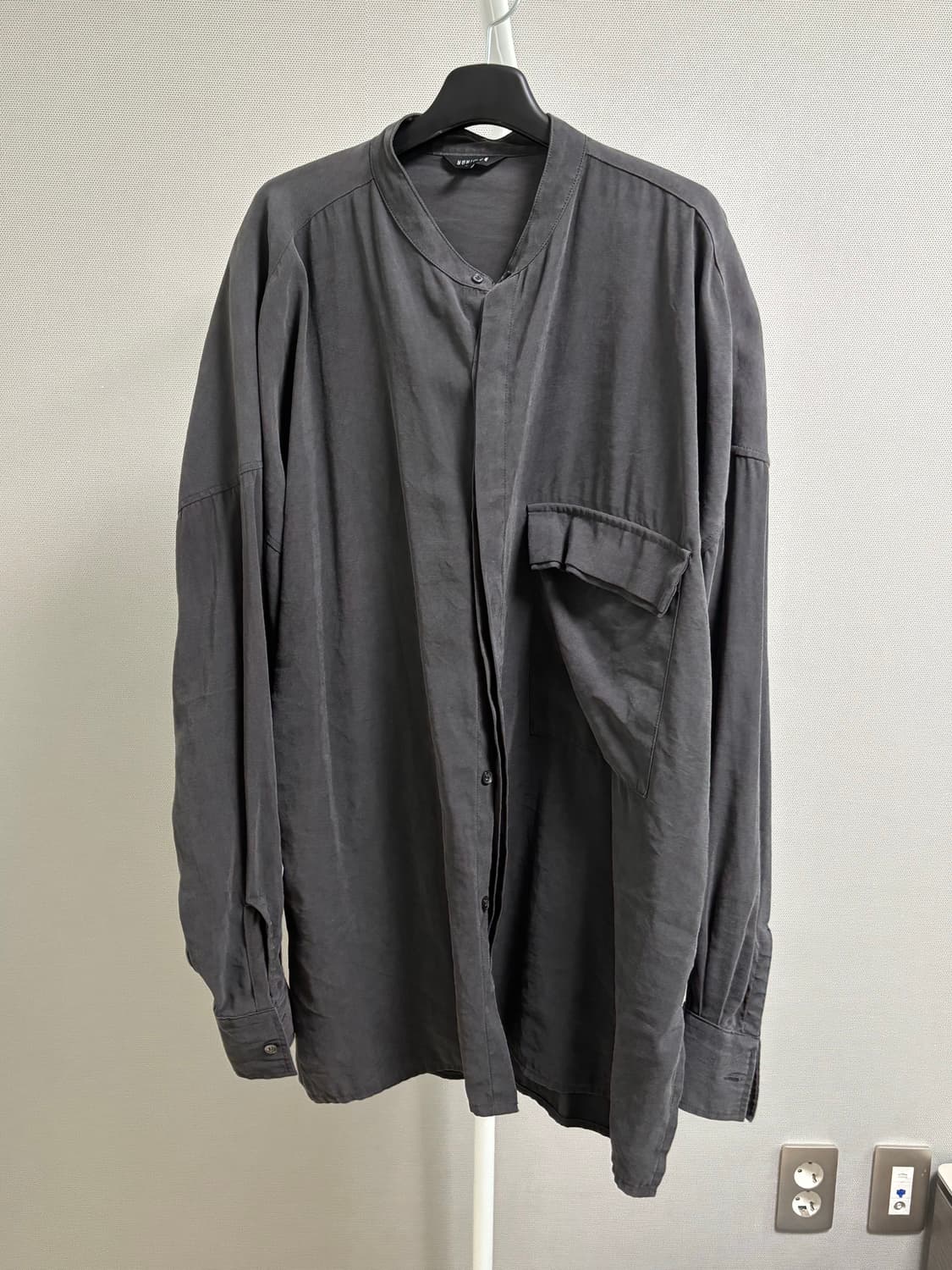 남성 히든단추 오버핏 헨리넥 셔츠 105-110 상품이미지2