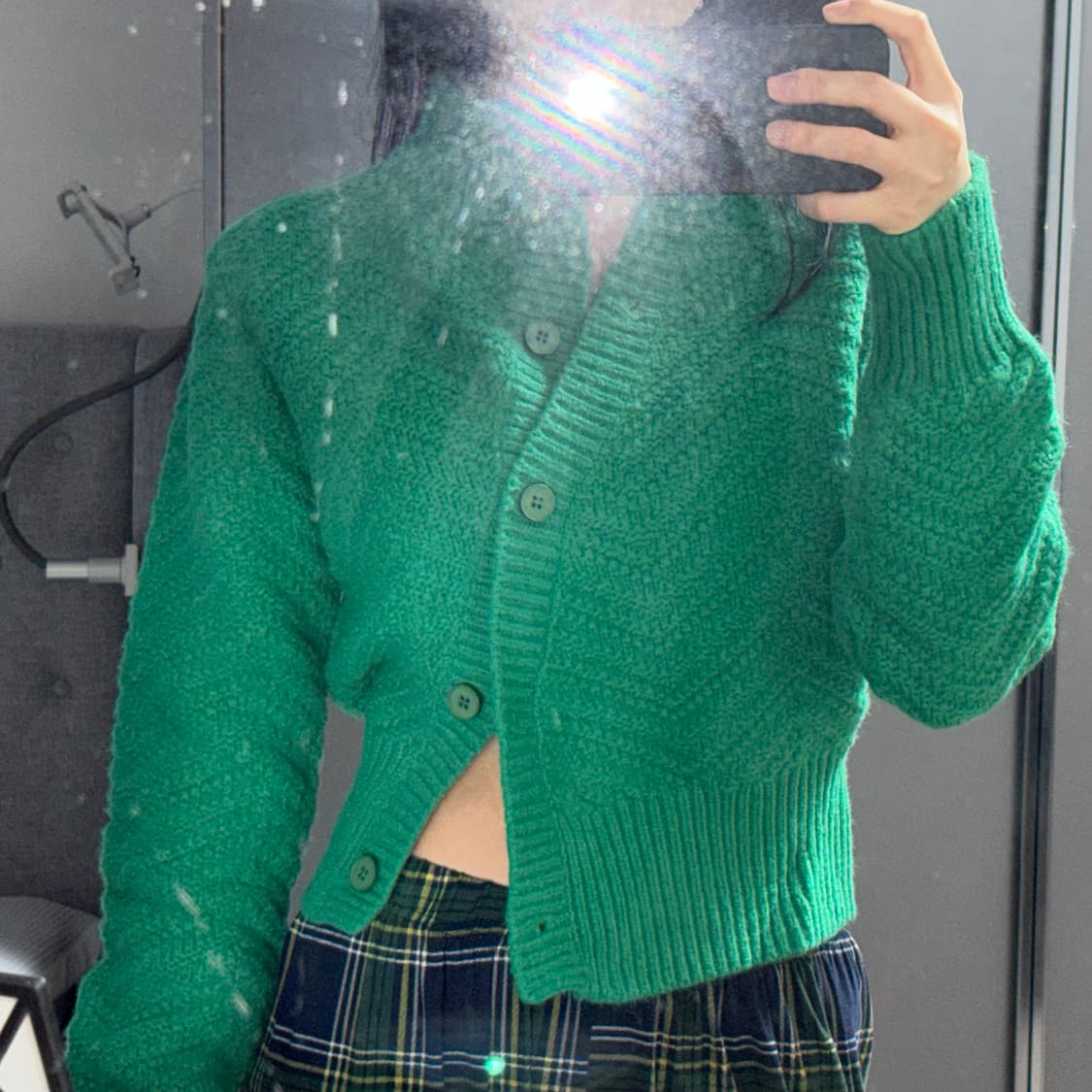 진한초록 가디건 상품이미지1