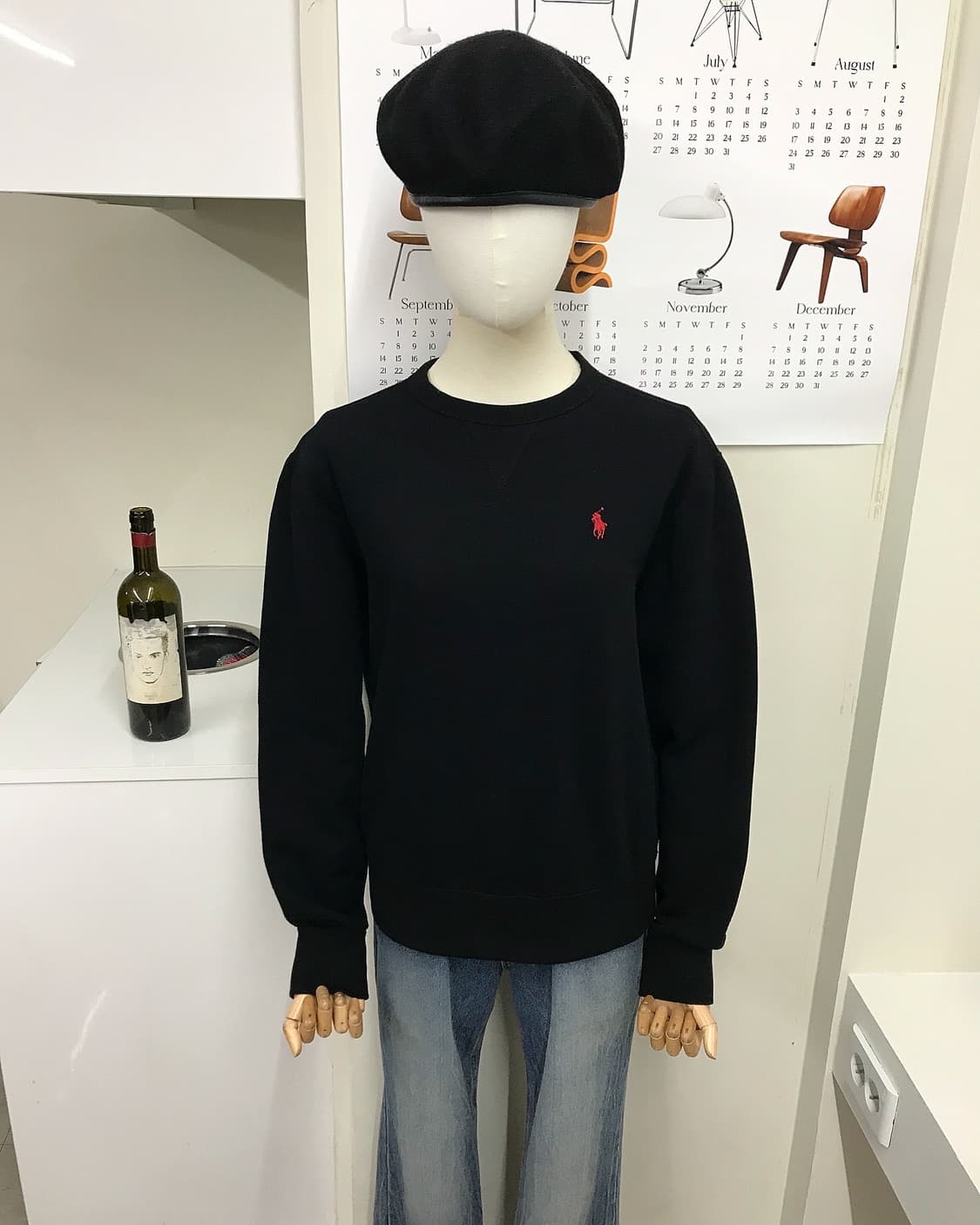 폴로 블랙 기모 맨투맨 상품이미지6