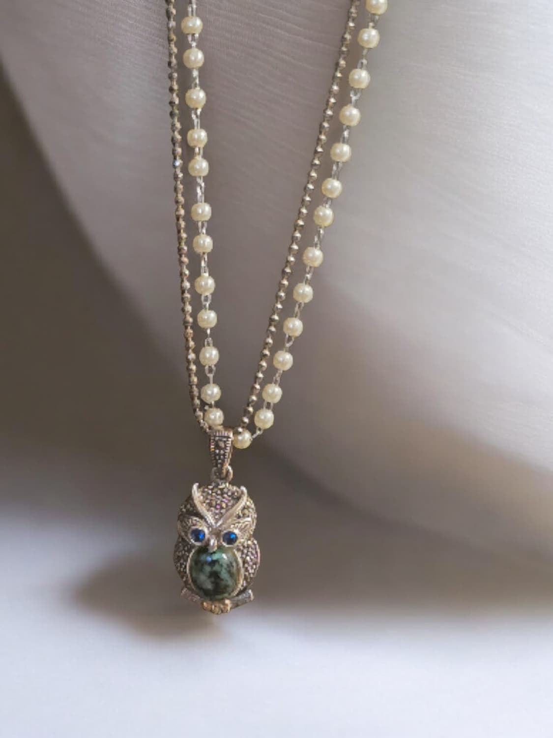 터키석 부엉이 팬던트 은 목걸이 상품이미지9