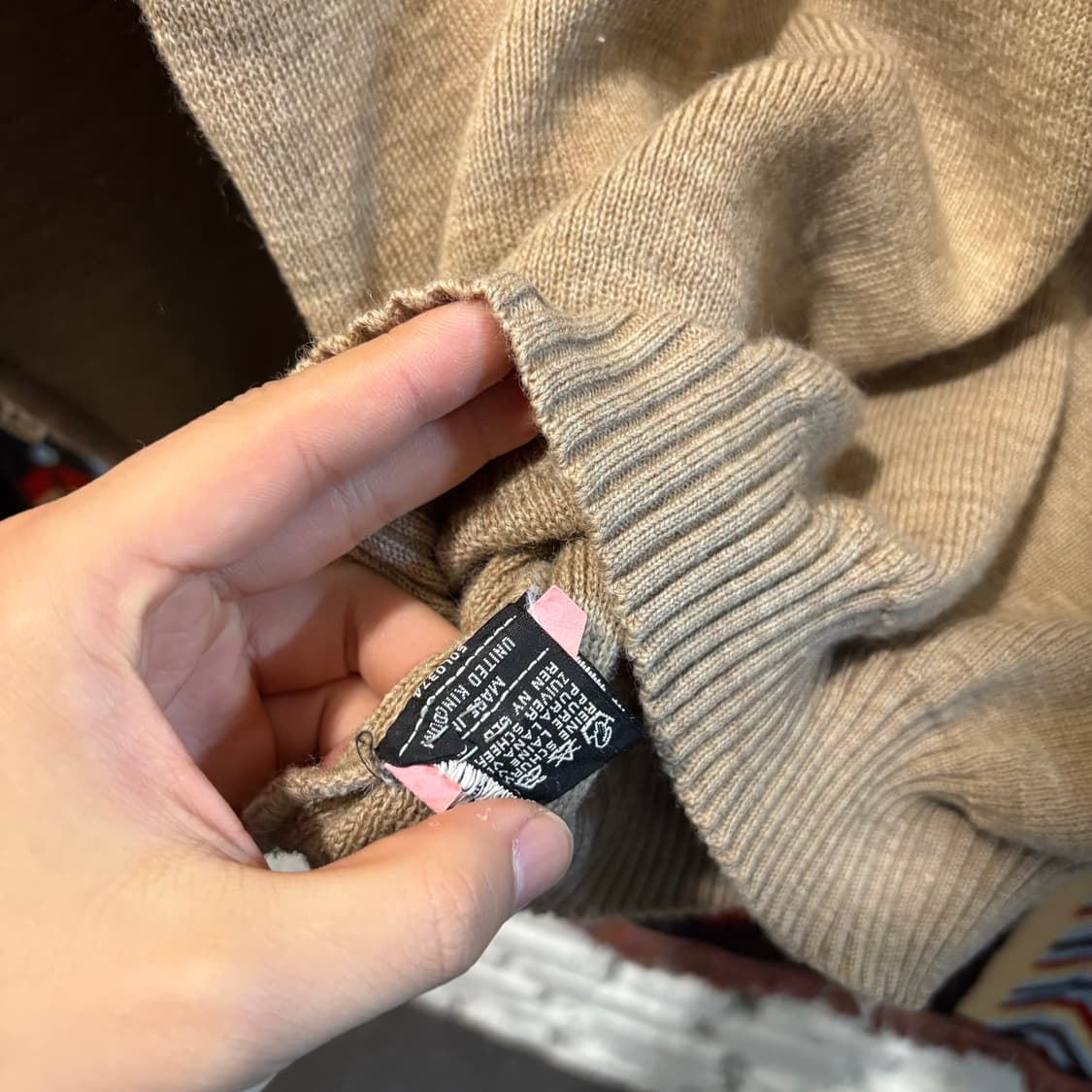 90s 버버리 소가죽 엘보패치 코만도 니트 상품이미지7