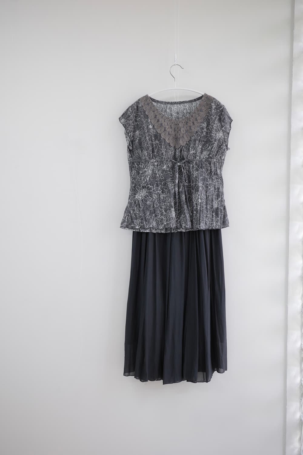 Global Work grey flared long skirt 상품이미지7