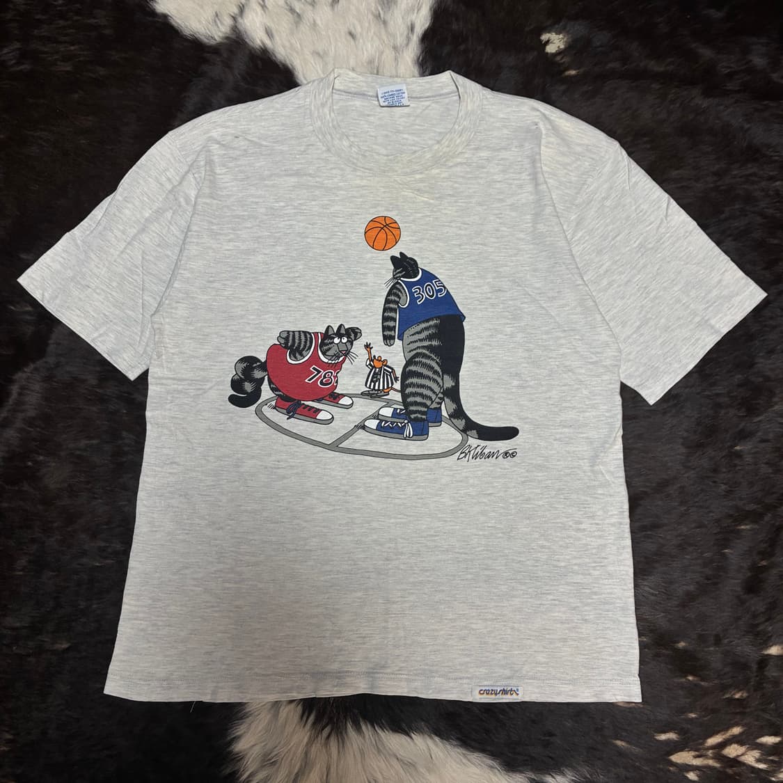 90‘s Crazy Shirts 양면 고양이 반팔티 상품이미지1