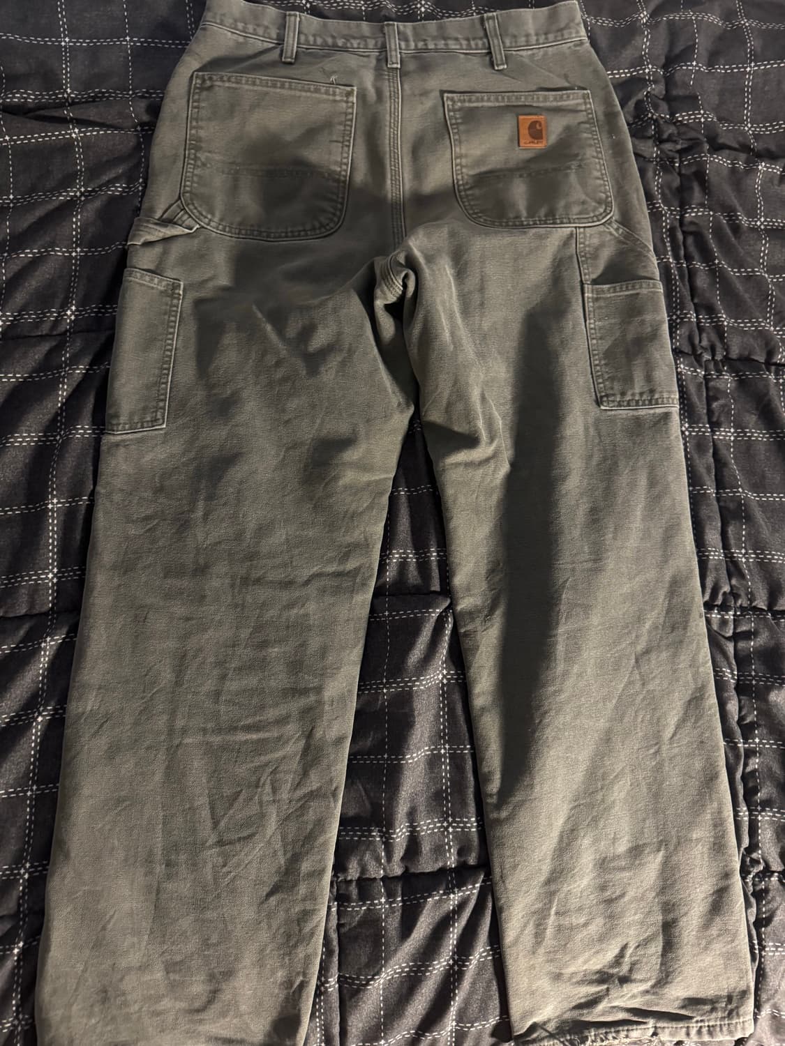 칼하트 USA 체크 라이닝 모스그린 카펜터 워크팬츠 32 상품이미지1