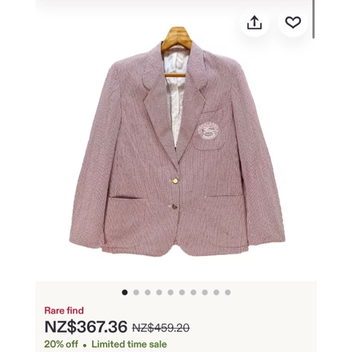 버버리 크레스트 로고 포켓 깅엄 체크 싱글 블레이저 상품이미지2