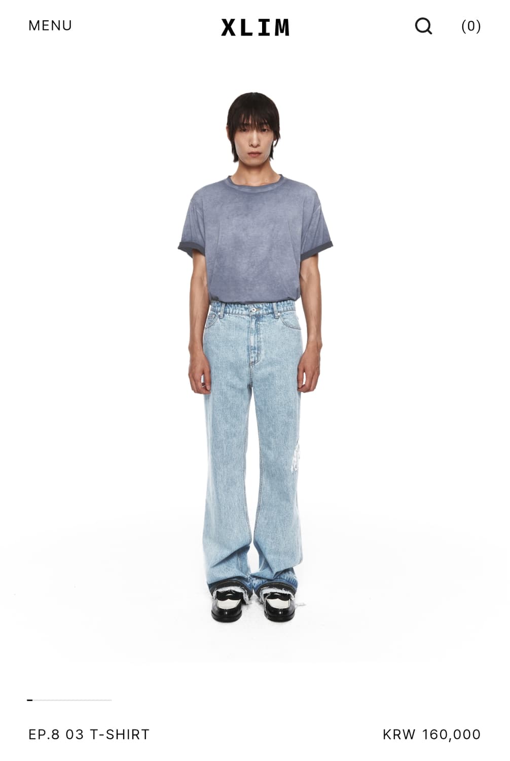 (새상품) XLIM EP.8 03 T-SHIRT WASHED BLUE M 상품이미지5