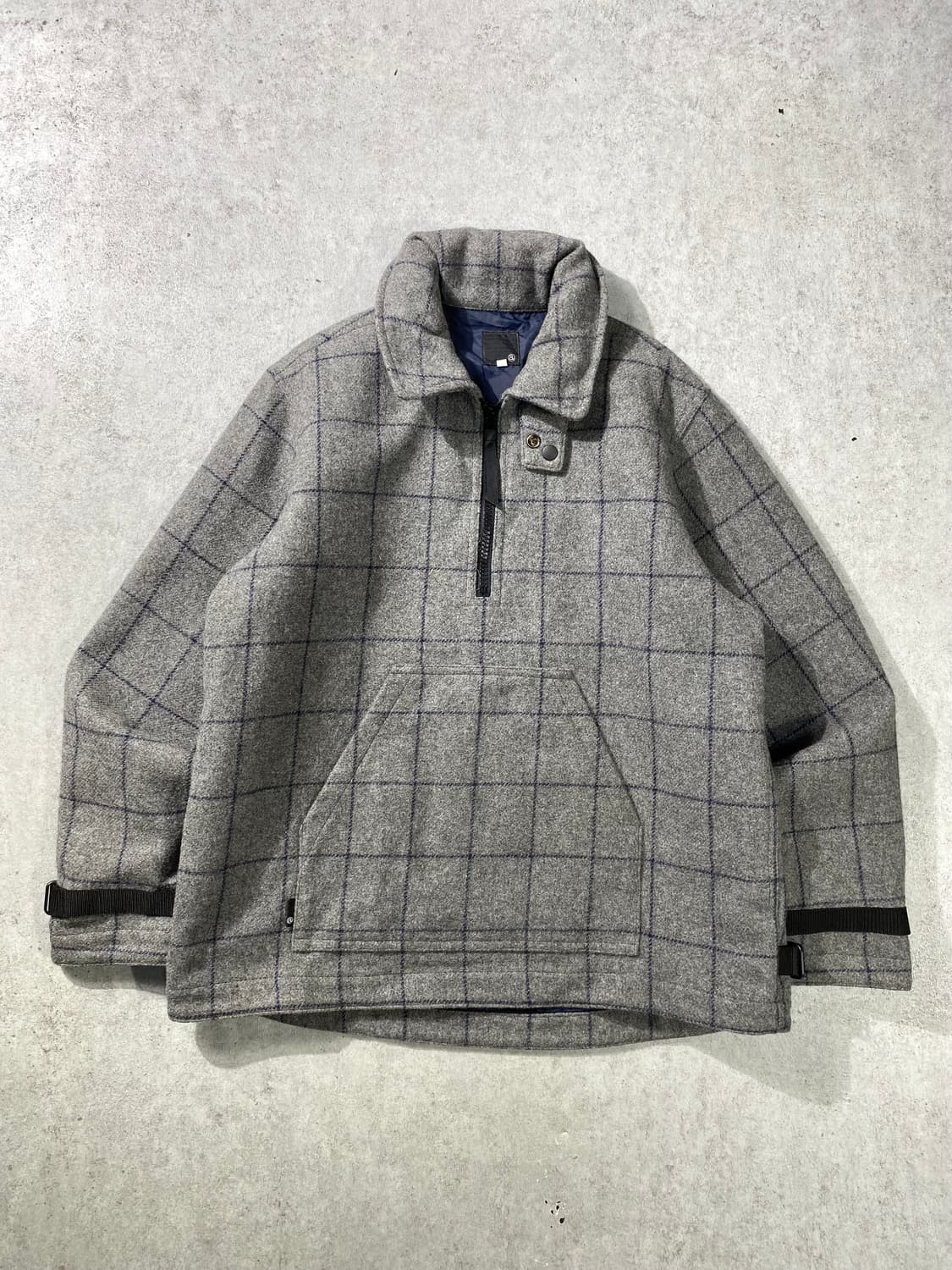 [2] Japanese 일본 빈티지 하프집업 울 체크 아노락 상품이미지1