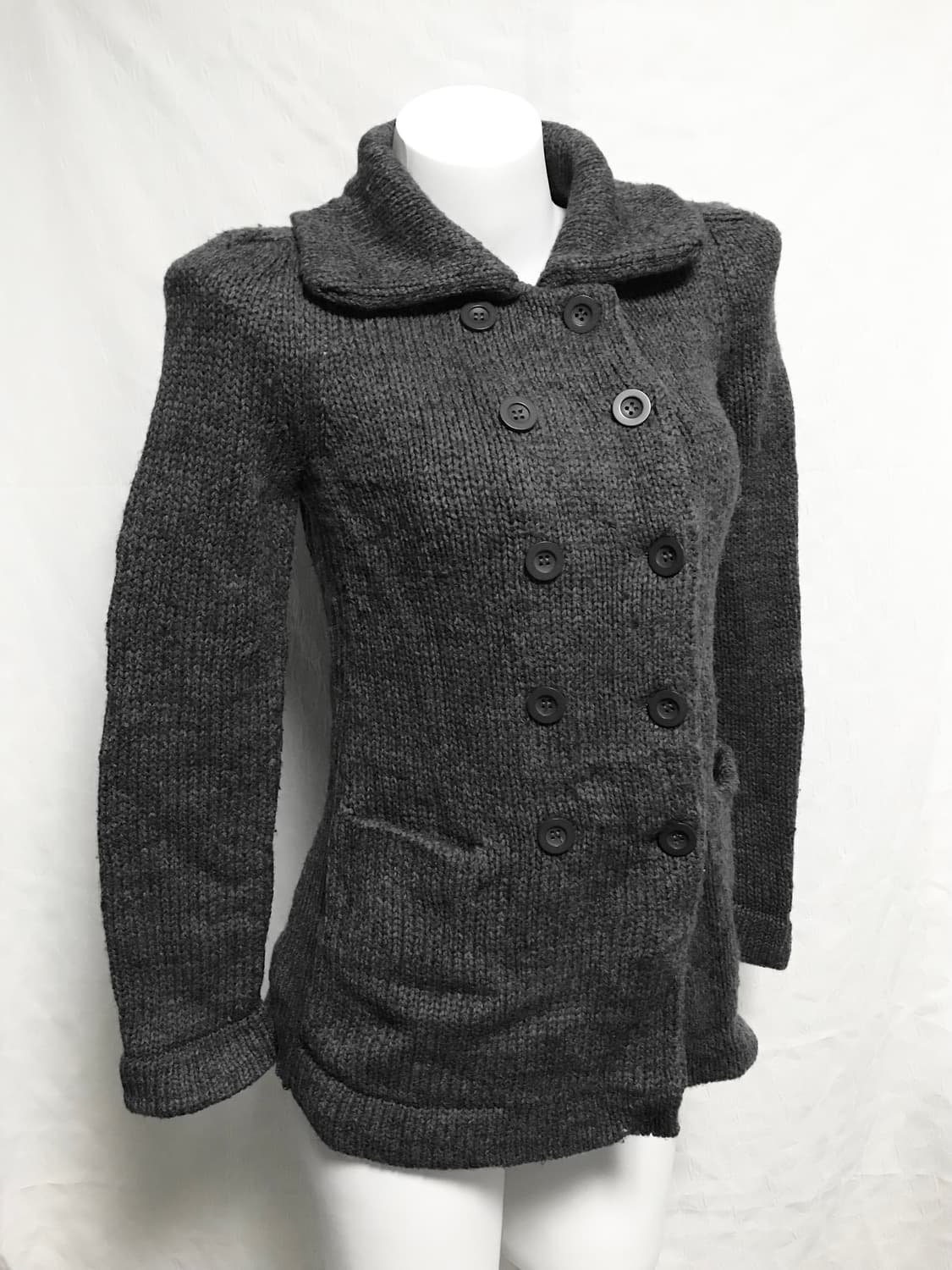 빈티지 니혼진 너드 더블 버튼 니트 가디건 상품이미지1