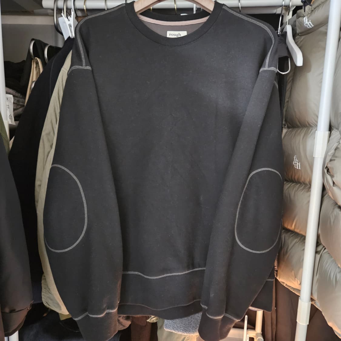 러프사이드 Oversized Sweat Shirt Black 3사이즈 상품이미지1