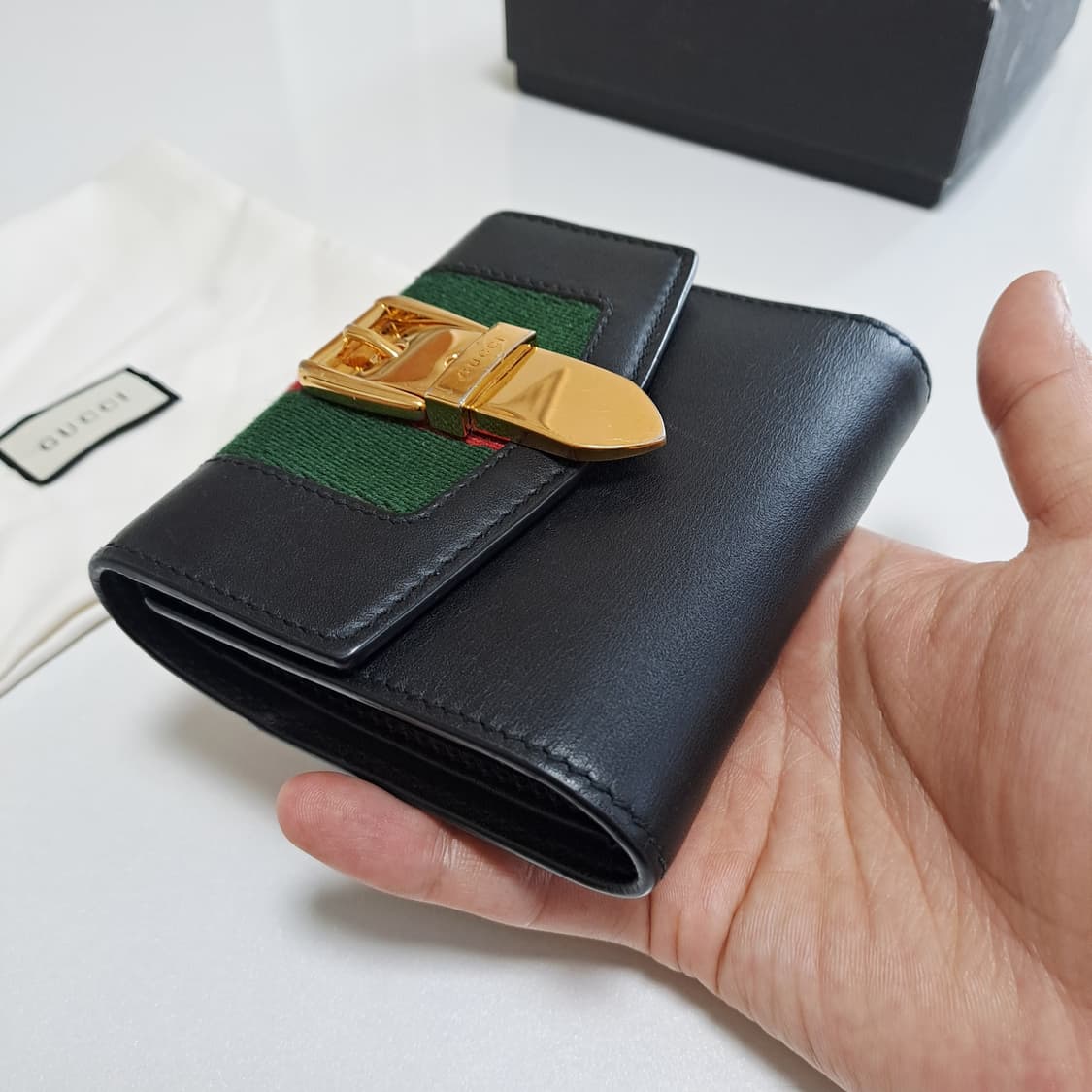 [100%/정품] 구찌 실비 트리이 폴드 지갑 블랙, 구찌지갑,구찌반지갑 상품이미지2