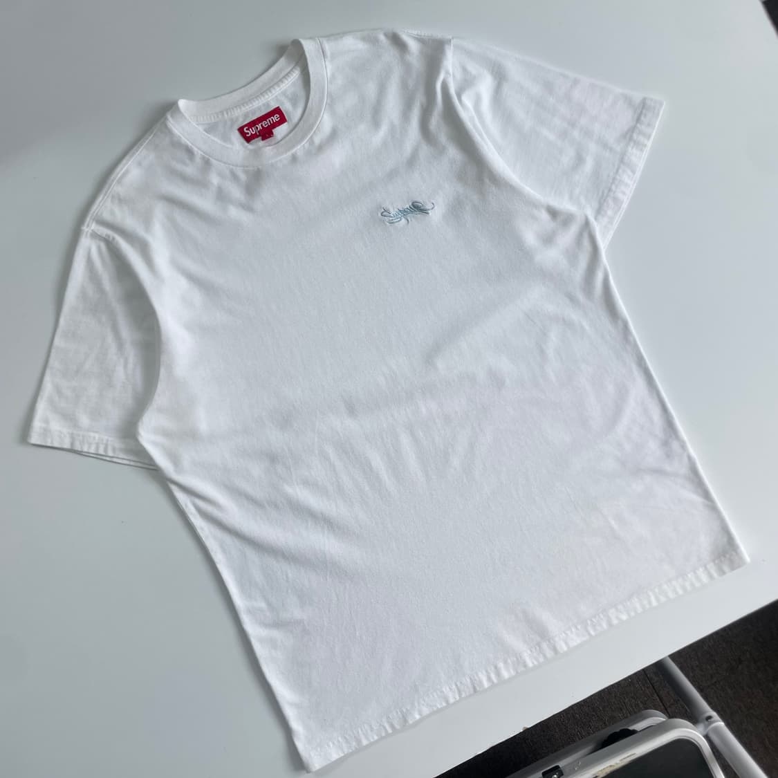 Supreme  슈프림 자수 화이트 반팔 티셔츠 상품이미지2