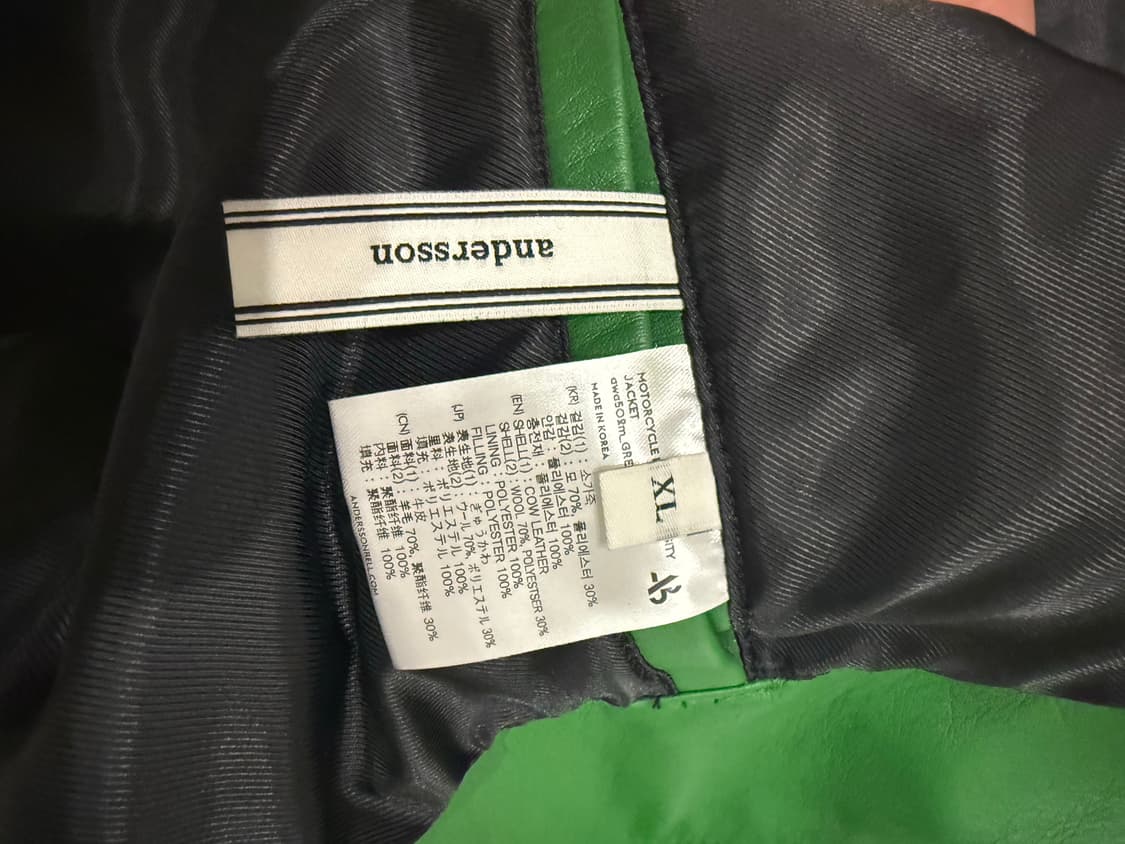 앤더슨벨 모터사이클 레더 바시티 자켓 XL 상품이미지10