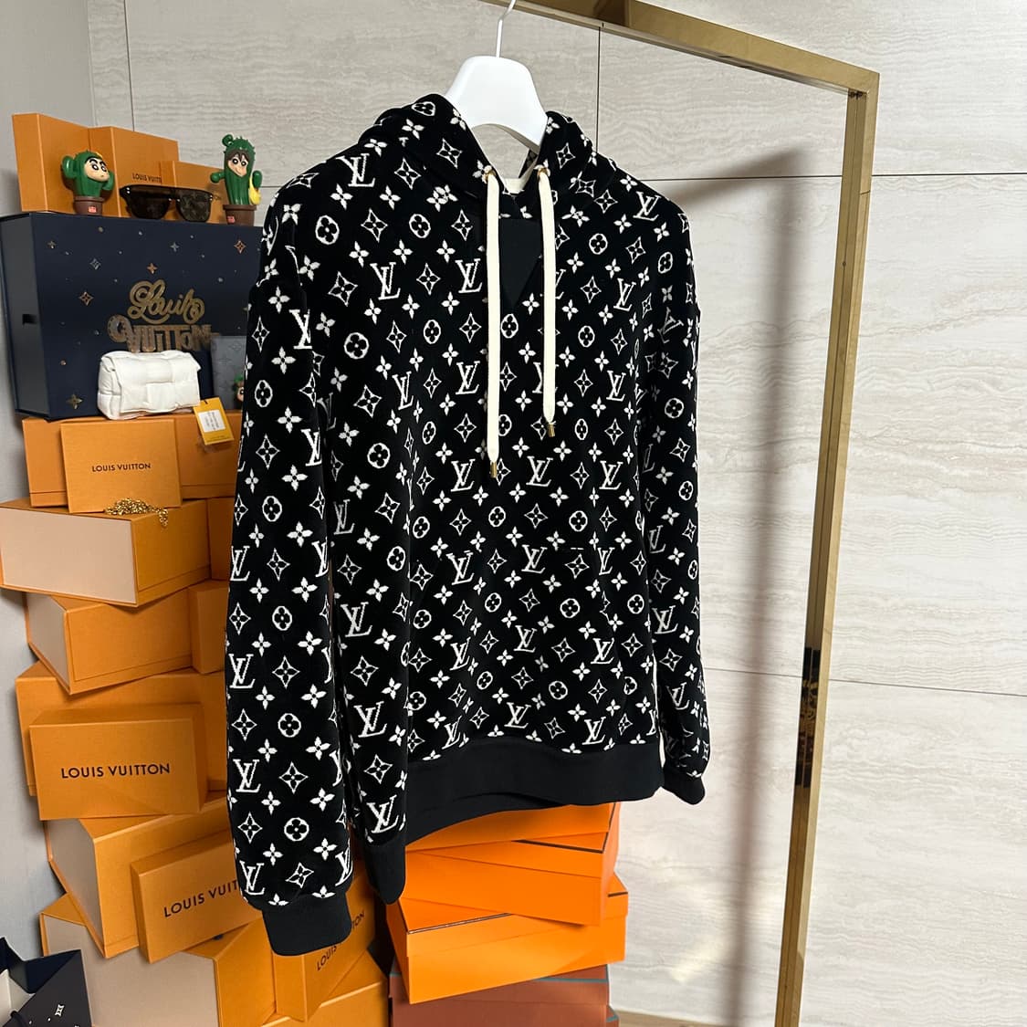 [S사이즈]루이비통 모노그램 코튼 타월링 후드티 상품이미지2