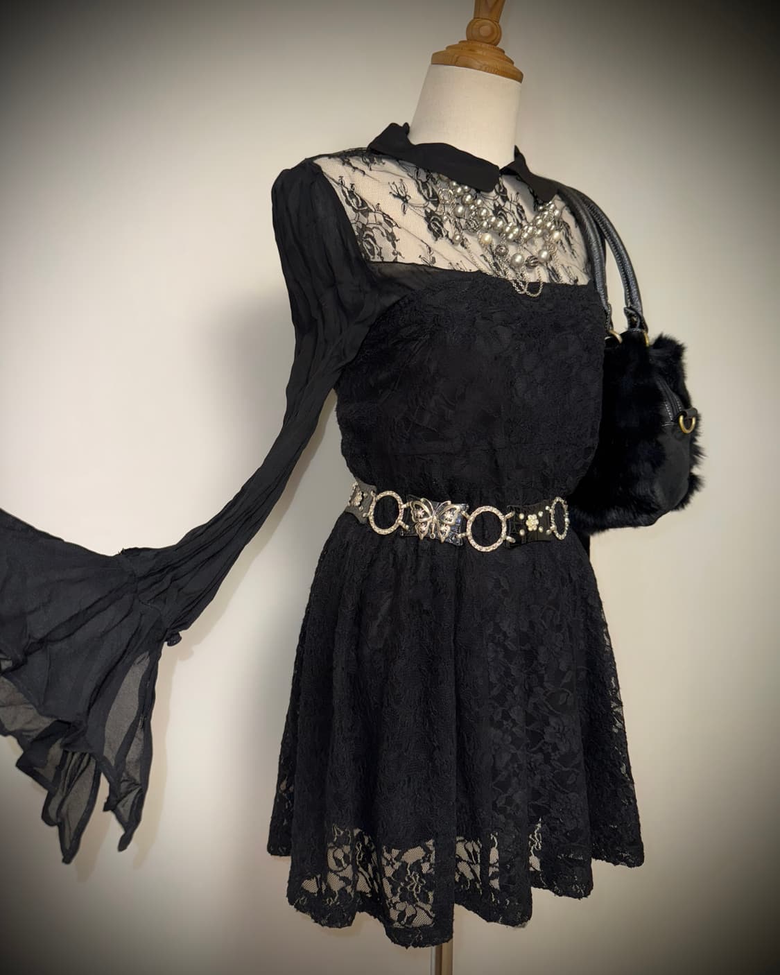 시스루 레이스 고스블라우스 상품이미지2