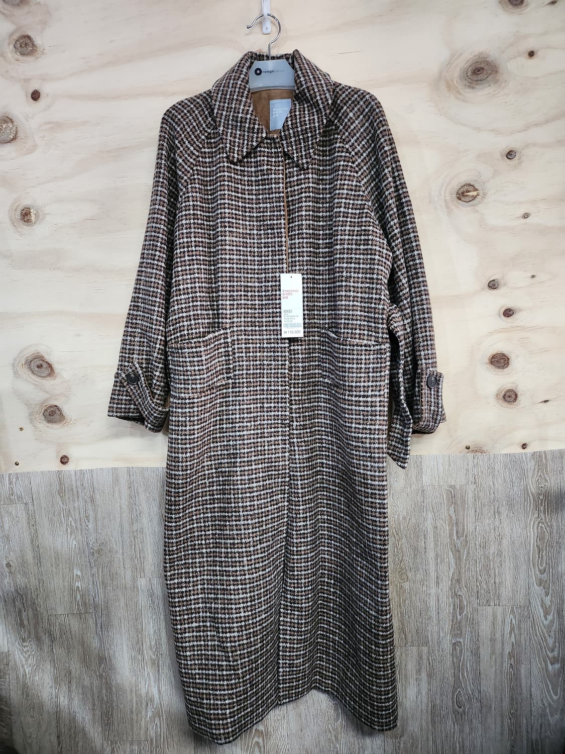 1014) 에잇세컨즈 체크 롱코트 상품이미지1