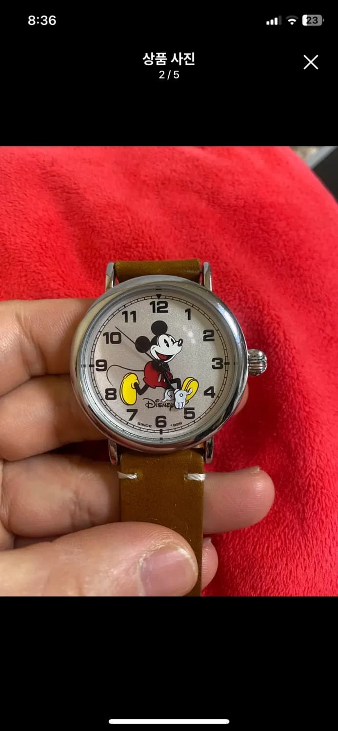 [DISNEY] 디즈니 미키마우스 가죽 남성 손목시계 상품이미지2