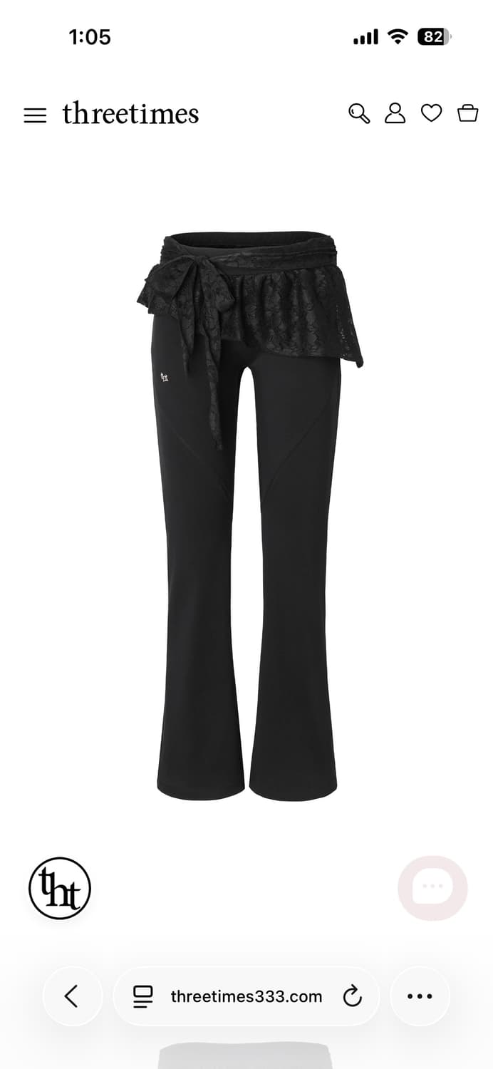 (구해요) 쓰리타임즈 26ss 팬츠 블랙 s사이즈 상품이미지1
