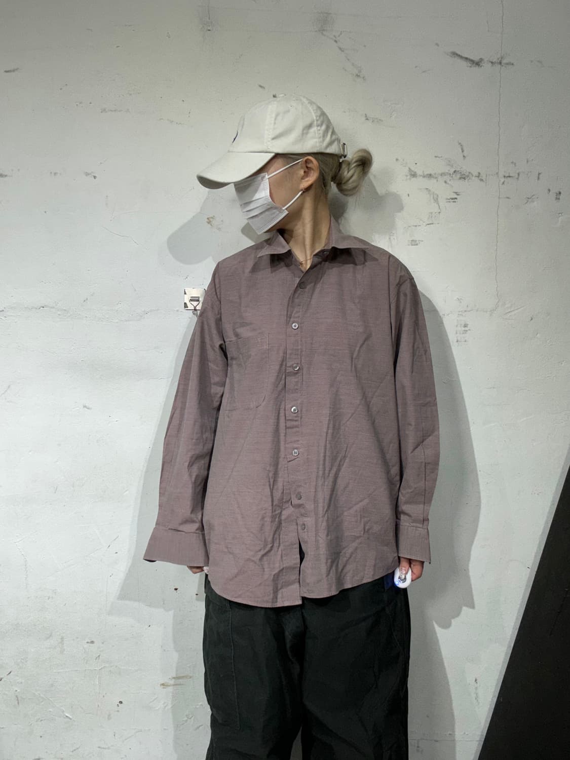 90s 입생로랑 브라운 버건디 오버핏 셔츠 M 상품이미지2