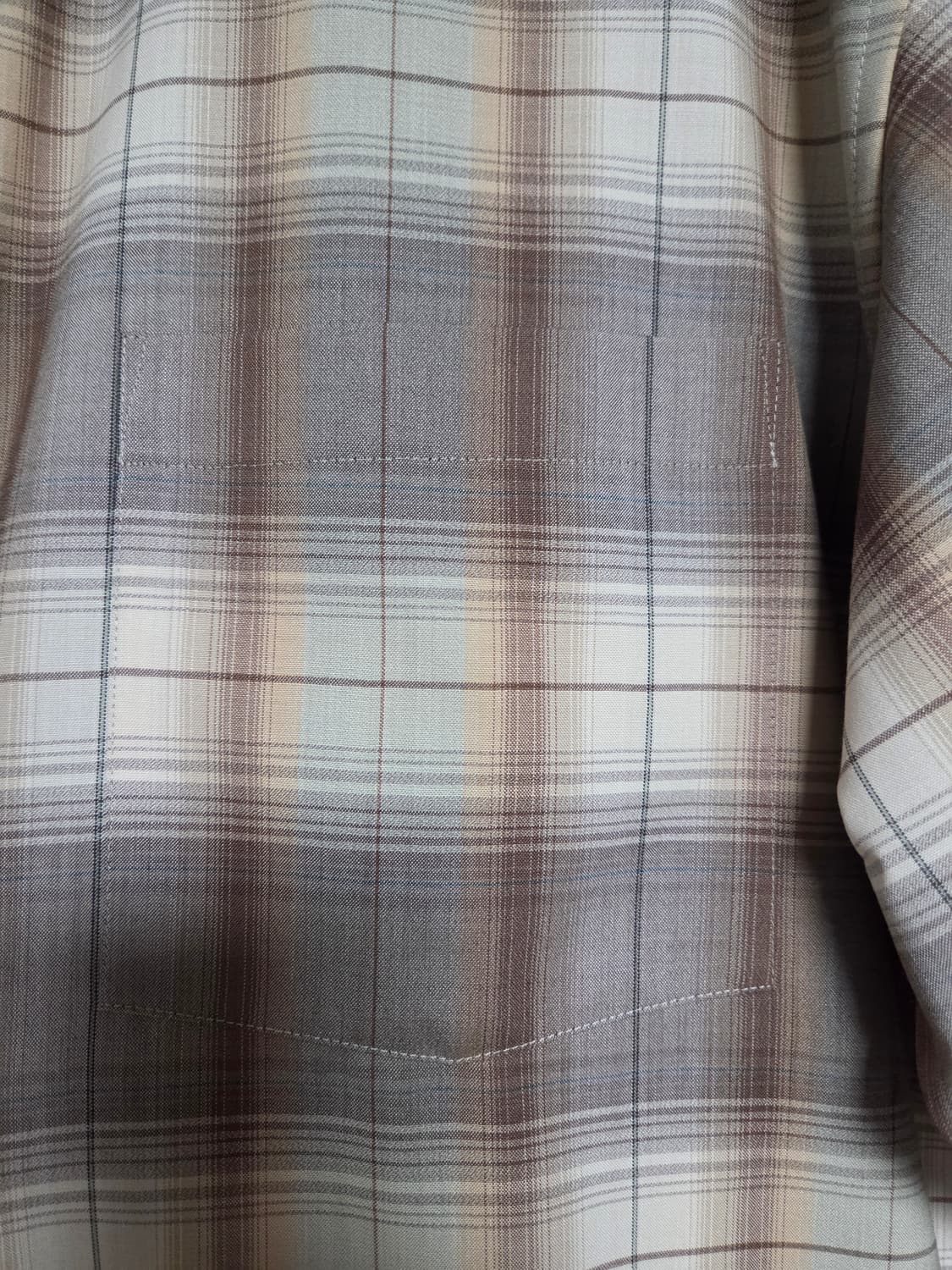 사이즈 5) 오라리 슈퍼 라이트 울 체크 셔츠 25ss 그레이 브라운 상품이미지3