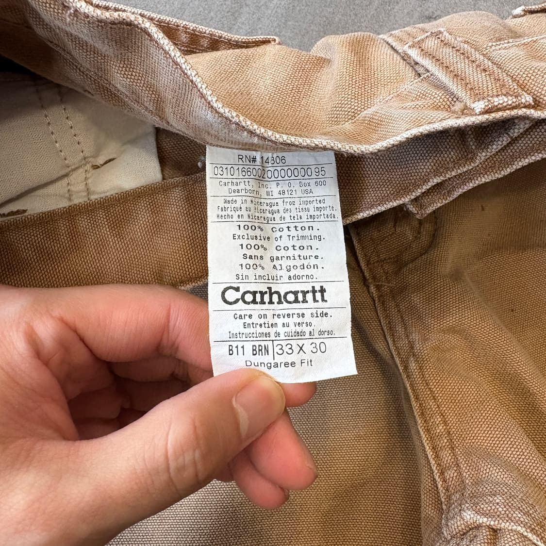 칼하트 오리지널 브라운 카펜터 팬츠  상품이미지10