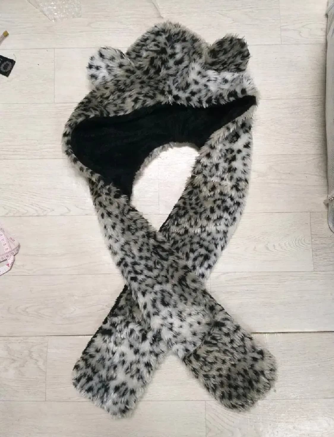 빈티지 레오파드 곰돌이모자 호피 오네갸루 그런지페어리 헤이세이 y2k 상품이미지5