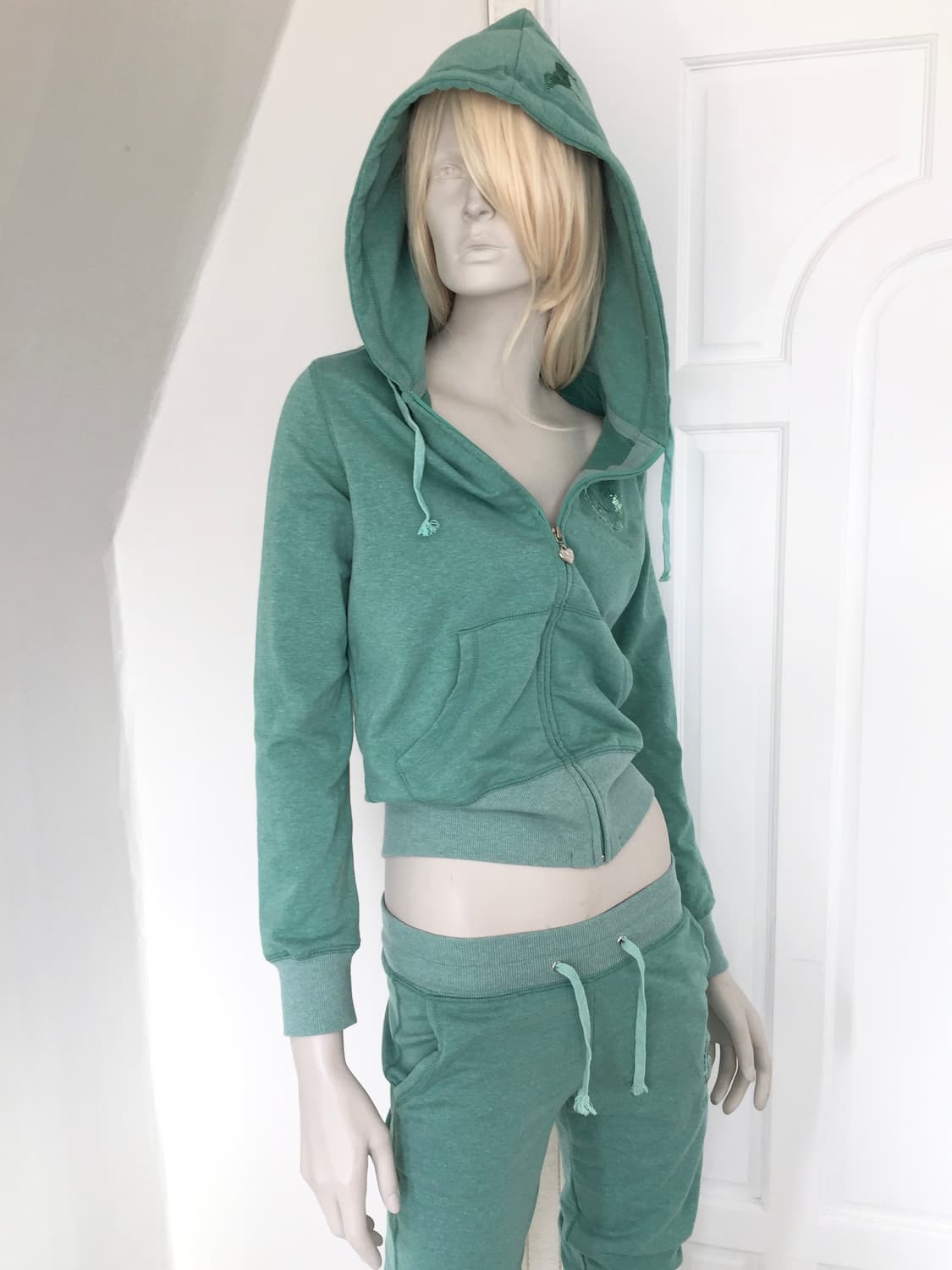 “PINK” Mint Sequin Detail Matching Set 상품이미지2