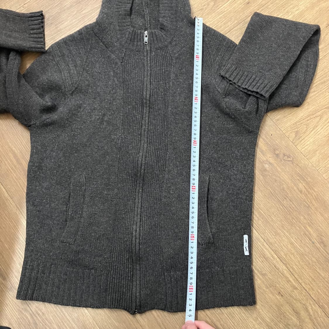 아르마니 알마니 디테일 니트 후드집업 브라운 상품이미지5