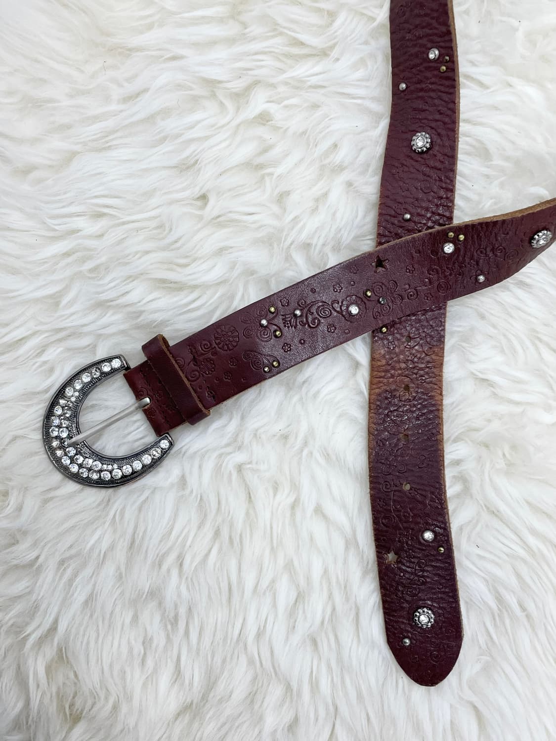 리얼레더 큐빅 펀칭 버클 벨트 상품이미지3