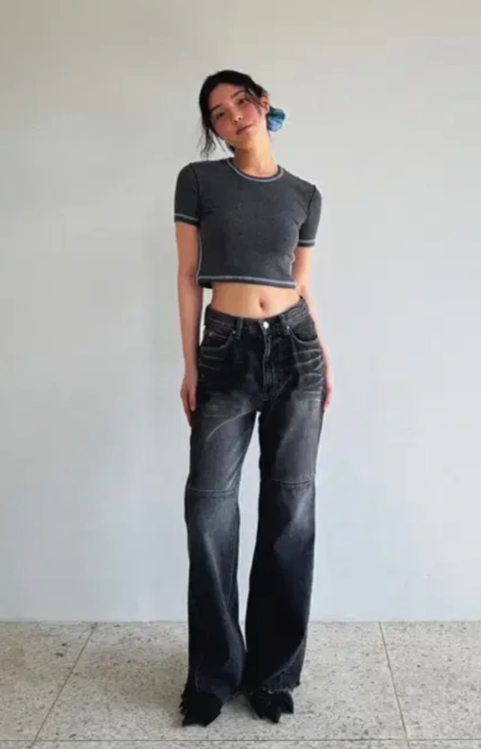 인스아울 WRINKLE BLACK JEANS 부츠컷데님 S 상품이미지3