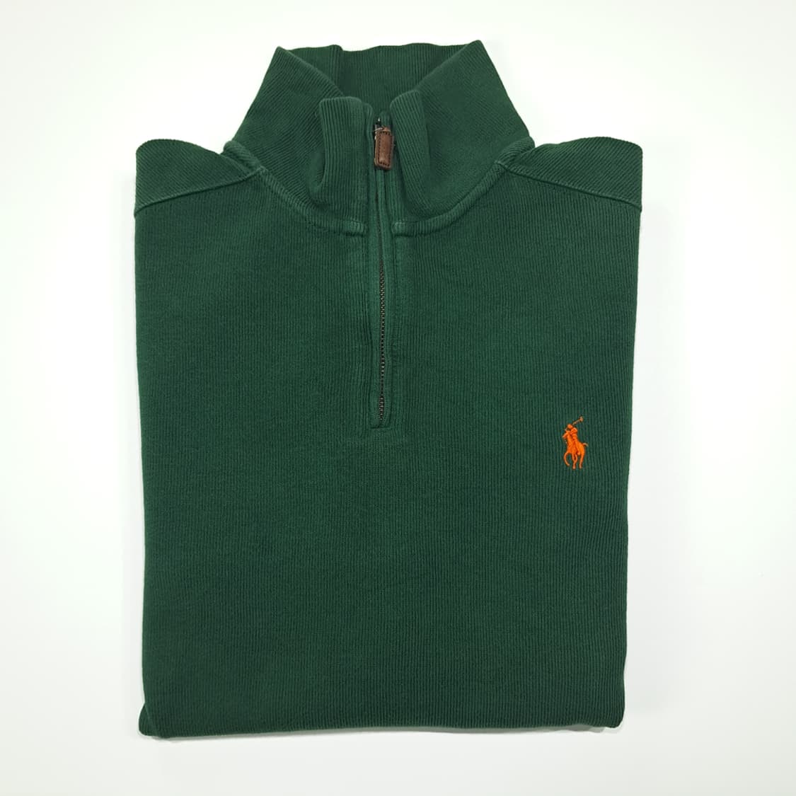 CL431 M 폴로 00s 코튼 가죽풀러 오렌지포니 그린 하프집업 니트 상품이미지7