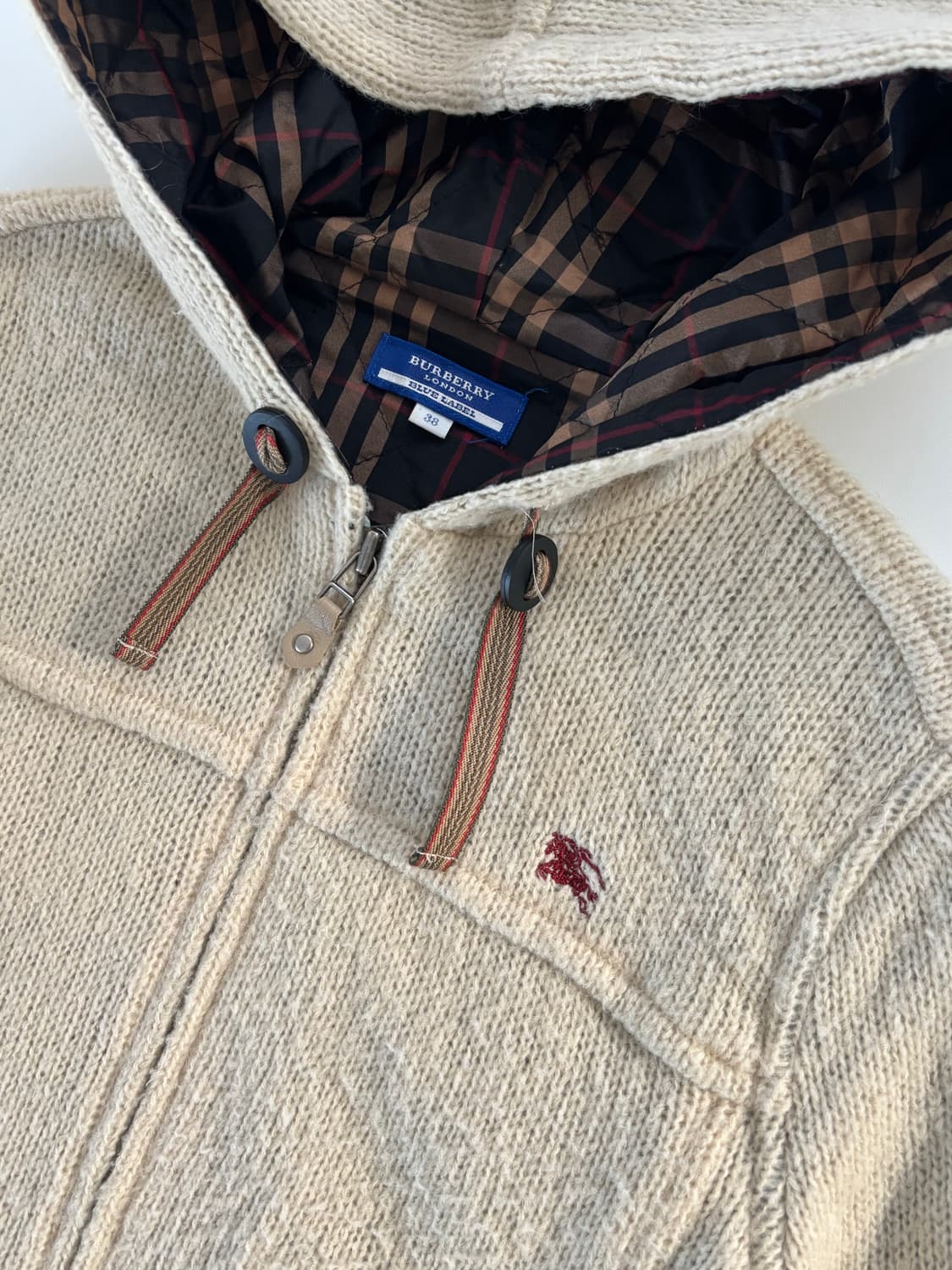 Burberry 버버리 블루라벨 모헤어 아이보리 니트 후드 집업  상품이미지4